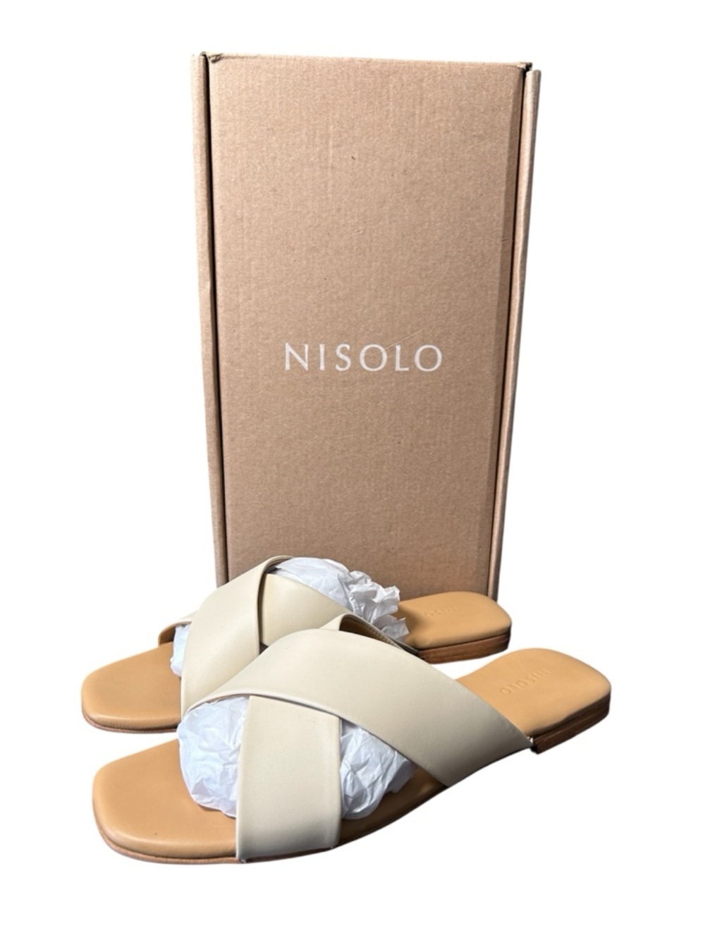 Nisolo Catalina Slide Sandals Women’s Size 9.5 Leather Slip On Flat Sandals